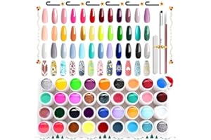 ‎COMOZON Gel Nagellack, UV Gel Farbgel Für Gelnägel Farben Comozon UV Nagellack Set Für NäGel Gel Nail Polish Farbgel GelnäGel Set AnfäNger Glitzer Farbgel Für Nail Art Nagel Design (36 Farben)