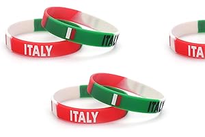 TARIFA UNITED 5 Braccialetti italiani silicone bandiera Italiana gadget Italia souvenir italia bandierine Italia braccialetti gomma colorati bandiera Italia braccialetti silicone