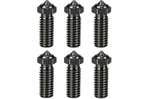 HzdaDeve Hartowane dysze ze stali nierdzewnej, końcówka odporna na zużycie dysza 0,4 mm 0,6 mm 0,8 mm głowica gwintowana do drukarki R QIDI Q1 Pro/X-SMART3/X-PLUS/X-MAX3 (6 sztuk)