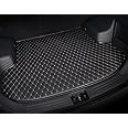 CHIRON Boot Compatible with Toyota Innova Crysta Custom Fitted Faux Leather Boot Antiskid Car Floor Mats - Black with Beige Thread