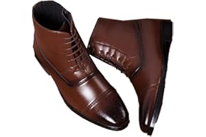 LANGFENGEU Scarpe da Lavoro Uomo Stivali Chelsea in Pelle Taglie Forti Autunno Inverno Casual Stringate Scarpe da Lavoro Formali da Lavoro Stivaletti Vintage