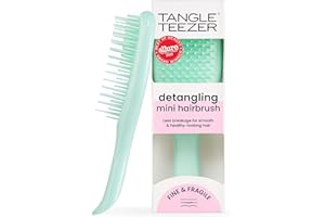 Tangle Teezer Mini Ultimate Detangler delikatny i delikatny, do mokrych i suchych włosów, szczotka do rozczesywania cienkich i cienkich włosów, optymalna szczotka dla dzieci i podróży, jadeitowa