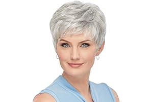 HAIRCUBE perruque de cheveux humains gris argenté perruques courtes naturelles pour femmes