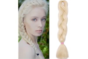 SEGO Extension Treccine Treccia Capelli Finti Lunghi 60cm Braids Braiding Fibre Hair 100g 1 Ciocca - Biondo Chiarissimo