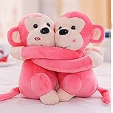 Storio Monkey’s Cuddly Couple Soft Toys | Adorable Plush Stuffed Animal Toy Set | Cute Monkey Teddy Bear for Kids, Girls & Bo