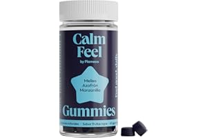 Calm Feel – Recupera la calma – Con Melisa, Azafrán, Manzanilla, Vitamina B6 y Zinc – 60 Gummies sabor frutos rojos – by Plameca