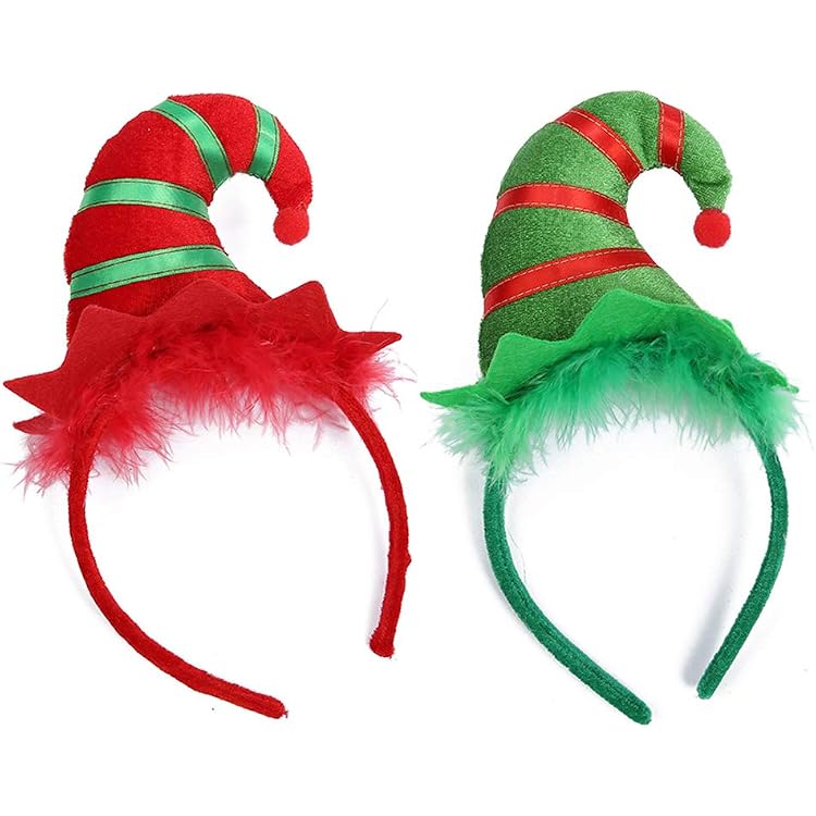 3 Weihnachts-Haarreifen Set - Mit Geweih, Weihnachtsbaum & Schneeflocke - Für Kinder & Erwachsene, Elastisch