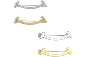 KIKI FANCY Broschen für Kleidung, 4 Stück Brosche Ausschnitt Verkleinern Faux Brosche Kragen Schal Clip Doppelköpfige Kleidung Sweater Shawl Clip Künstliche Dekoration Sicherheitsnadel Brosche Pullover Clips