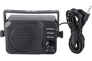 WENDRY Mini Voiture Haut-Parleur Externe, Son de Haute qualité, Faible consommation sonore de Voiture, Radio Mobile, Haut-Parleur Externe pour Yaesu Kenwood Icom FT-7800R FT-8900R TM261, Noir