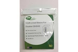 Refresh Cartridges Neo Media 100 Micron Cloth Lined CD/DVD Double Sleeves - 50 Pack
