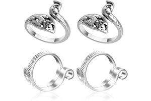 WLLHYF 4PCS Adjustable Knitting Loop Crochet Ring Silver Sparrow Fish Phoenix Metal Woven Rings Open Ring Finger Holder Accessories for Crafts Hand Weaving Hook Line Supplies