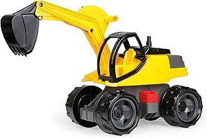 Lena 02141, Duża Koparka Dla Dzieci, Czarny/Żółty, 80 cm