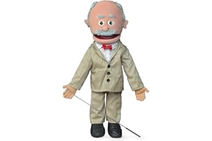 SILLY PUPPETS Pops, grand-père hispanique, corps complet, marionnette de style ventriloque, 65 cm