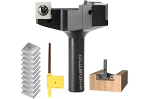 Trvoxviq 3 frese per flauti da 12 mm, con 10 coltelli intercambiabili in metallo duro (12 x 12 x 1,5 mm), diametro 39 mm, fresa professionale per fresatrice superiore e macchine CNC (D=61 S=12)