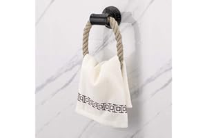 BSTKEY Anneau porte-serviette style nautique industriel - Fixation murale rustique - Accessoire de salle de bain