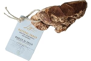 Ligo ramo di olivo e caffè, giocattolo morditore per cani, naturale al 100%, ideale per l'igiene dentale (RADICE DI ERICA, S (151-300 g))