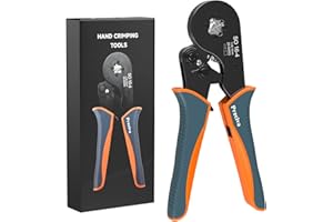 0.08-16mm² Ferrule Crimping Tool, Preciva AWG 28-5 Crimping Tools with Upgrade Springs, Wire Crimping Tool, Self-Adjsutable Ratchet Crimping Pliers, 16mm Bootlace Ferrule Crimper Tool