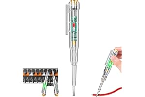 SOVTAY Responsive Electrical Tester Pen, Voltage Detector Pen, 24-250V Electric Tester Pen Screwdriver, with Indicator Light Test Pen Sensor Voltage Tester (1pcs)