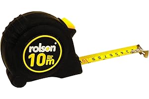 Rolson 50569 - Metro a nastro con alloggiamento gommato, con fermo automatico 10mx25mm