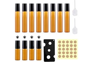 TAFACE 12 sztuk butelek Roll-On na olejki eteryczne, brązowe szklane butelki, przenośne butelki podróżne dozowniki, pojemniki do wielokrotnego napełniania, nadają się do olejków eterycznych, perfum,