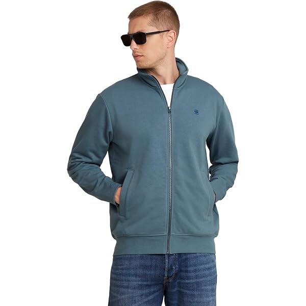 Sweat à Fermeture éclair G-STAR RAW Pour Homme - Coupe Droite, Col Montant, Poches Latérales - Modèle Nifous Zip Thru