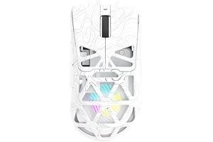AULA SC620 Kabellose Gaming Maus,BT5.0/2.4G/USB-C,mit PixArt PAW3311-Sensor,12000DPI,8KHz,Feuertaste,7 Programmierbare Tasten,67g Leichtgewicht,400-mAh-Akku,RGB Gamer Maus für PC/Mac (Weiß-L)