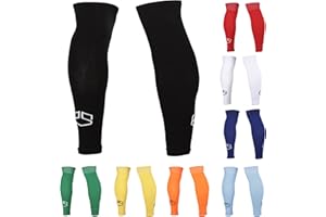PremSox Football Sock Sleeves - Pair Our Grip Socks, Team Leg Sock Sleeve Fits Over Shin Pads - White, Black, Red, Blue, Green, Yellow, Orange, Sky, Navy