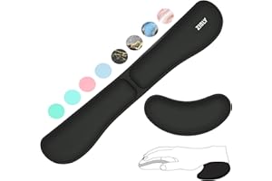ZIBLY Tastatur- und Maus-Handgelenkauflage, rutschfestes, ergonomisches Handgelenkkissen, einfaches Tippen, Schmerzlinderung, hochwertiger Memory-Schaum für die Arbeit von zu Hause aus