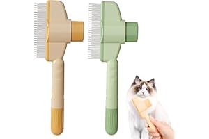 GÉNÉRIQUE Brosse Activ Pet, Brosse Poils Char Activ pet, Brosses Chat Activ Pet, élimine Jusqu’à 98% Des Poils Morts, Toilettage Doux Et Efficace Pour Tous Types De Pelage (Jaune+Vert)