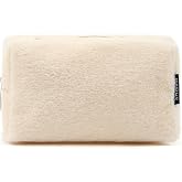 SHAKA Krem SHK244 Peluş Kumaş Fermuarlı Tek B&ouml;lmeli Seyahat ve Makyaj &Ccedil;antası