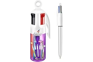 BIC 4 Colori, Penne Multicolore, Set 6 Penne a Sfera a Scatto con Inchiostri Classici e Pastello, Fusti Assortiti, Cancelleria Scuola e Università