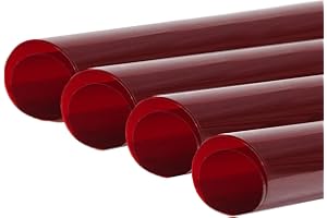 PYXEL STUDIO 4pcs Red Lighting Gel Filter Transparent Color Correction Coloured Lighting Sheet Flash Light Gels for 800W Red Head Light Strobe Film Spotlight Flash Photography Photo Studio, 50x40cm