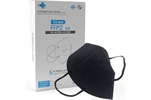 SV life 25 uds. Mascarilla FFP2 Homologada CE | 5 capas, Alta Filtración, protección Certificada | tamaño Adulto, envase Individual, Desechable - no Reutilizable, sin Válvula, color Negro