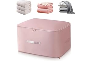 YFKJEU 2024 Nouveau Sac Rangement Vetement, Grand Sac de Compression Rangement Vetement Housse Rangement Couette, Organisateur Auto Compression Voyage(Rose, 54x42x60cm)