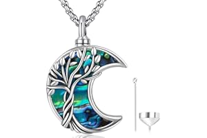 Friggem Colgantes para Cenizas Plata de Ley 925, Collar de Mujer Colgante de búho para Cenizas, Regalos de urnas de Perro, Colgante de Corazón con Kit de Relleno