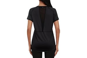 Gyabnw Women's Gym Shirts Short Sleeve Crew Neck Lightweight Moisture Wicking Quick Dry Tops with Front and Back Breathable Mesh