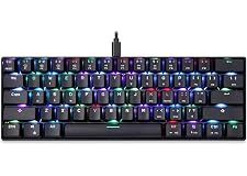 MOTOSPEED CK61 RGB Mechanical Gaming Keyboard OUTMU Red Switches Keyboard 61 Keys Anti-ghosting with Backlight for Gaming Bla