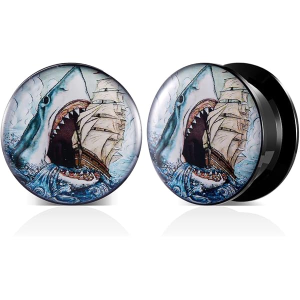 TBOSEN 1 Paire Acrylique Soleil Lune Pentagramme Punk Element