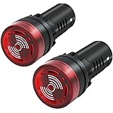 mxuteuk 2 pezzi 22mm AC/DC 24V LED rosso cicalino lampeggiante indicatore di avvertimento AD16-22SM-RR24V