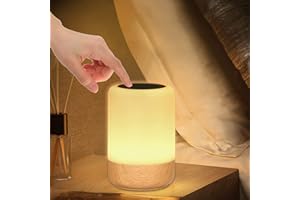 GÖRVITOR Lampka nocna LED, dotykowa, ściemniana, rysunek słojów, lampka nocna na baterie, 8 kolorów, lampa stołowa LED z timerem i funkcją pamięci do sypialni, salonu i biura