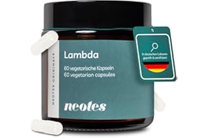 ‎NEOTES Neotes | Lambda Premium Leucin & Vitamin B6 | Hochdosiert | 60 Kapseln | Vegan, ohne Gentechnik, ohne Zusatzstoffe