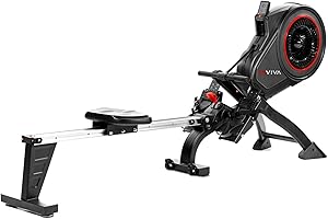 ‎ASVIVA AsVIVA RA14 Rudergerät Magnetic Rower Cardio mit 13kg Schwungmasse, Magnetbremse mit 8 manuelle Widerstandsstufen, Multifunktionscomputer mit Pulsmessung