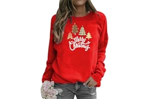 HAXNOHEY Xmas Jumpers for Women Womens Christmas Jumper Women Ladies Christmas Jumpers Sweatshirt for Women Ugly Xmas Jumper Funny Personalised Cute Rude Novelty Tree Merry Christmas Jumper Women