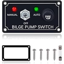Pannello Interruttore Pompa Di Sentina A 3 Vie - Auto/Off/Manuale, 12V/24V, Con LED E Interruttore Automatico 15A, Per Barche E Camper