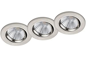 ‎TRIO LEUCHTEN Trio Leuchten LED Einbauleuchten Pamir 3er-Set 650510307, Metall Nickel matt, inkl. 3x 5,5 Watt LED
