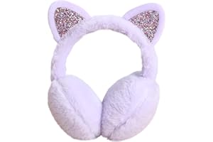 CHUANGLI Winter Warm Cat Ear Earmuff for Women Girls Cute Catear Earmuffs Ladies Headband Faux Fur Outdoor Ear Cover Plush Ear Warmers