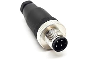 Elecbee M12 4 Pines Macho Conector, A código Enchufe del Conector Aviation IP67 Conector Industria Maquinas Adaptador de Tornillo instalable Conector de Montaje por Cable