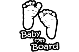 TOTOMO Baby an Bord Aufkleber - lustiges niedliches Sicherheits-Vorsicht-Abziehbild-Zeichen für Autoscheiben und Stoßstangen - Footprint ALI-036