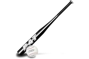 BodyRip Aluminium Baseball Softball Bat - Lightweight, Slender Handle, Rubber Grip, Anti-Slip Grip, Self-Defence Weapons | Choose from 28", 30", 32", 34" Silver or Black