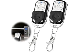 Amztour Mando Garaje Universal 433Mhz Código Fijo 2 Unidades Mando a Distancia Garaje 4 Canales con Función de Clonado Compatible con Puertas de Garaje, Portones, Alarmas y Coche